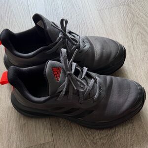 adidas Grey Sneakers with orange/red Logo Accent - Kids